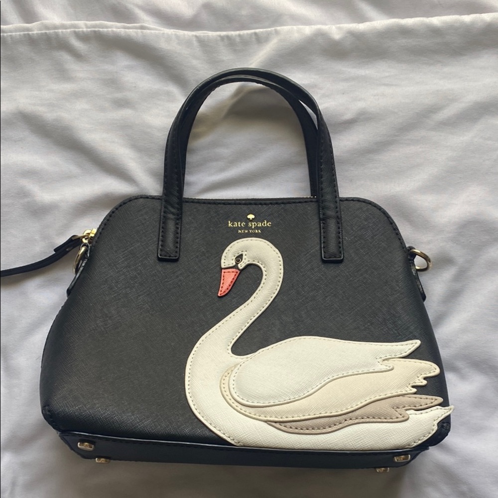 Kate Spade Black and White Swan Satchel On Pointe Collection